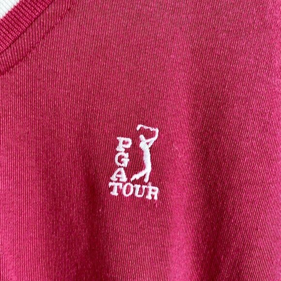 Players by Van Heusen PGA Tour V Neck Maroon Pullover Golf Vest Mens XL - Picture 6 of 8
